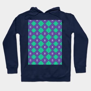 Purple and Green Digital Diamonds Hoodie